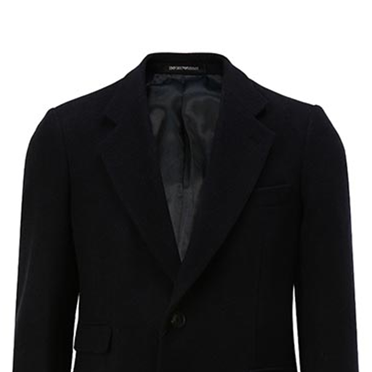 Shop EMPORIO ARMANI 純色長袖外套 黑色 B1LCX0-B1904-922