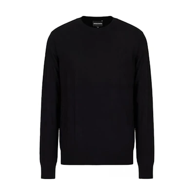 Emporio Armani Solid Color Long Sleeve Crewneck Sweater. 6K1MXH-1MVTZ1-F914