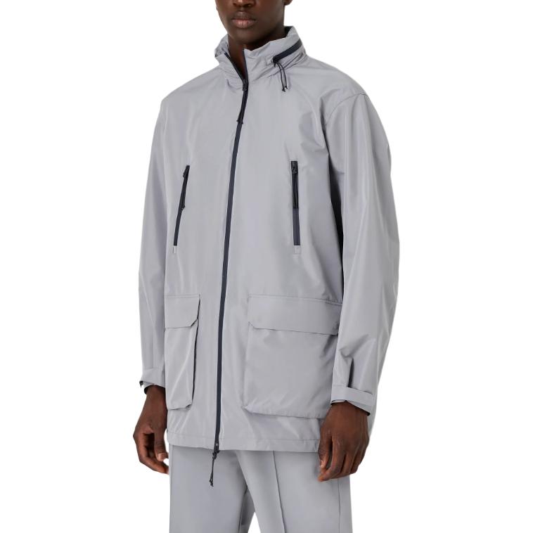 Sizing Emporio Armani 素色長袖連帽外套。 EM000059AF10080UB118