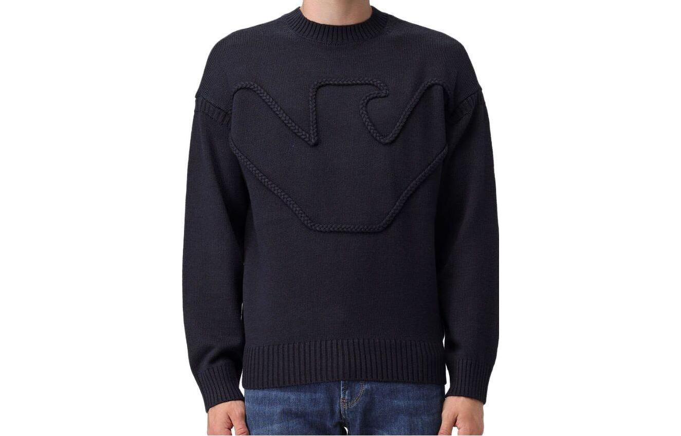 Order EMPORIO ARMANI 纯色修身圆领毛衣 - 蓝色 6R1MXP-1MMAZ-F961