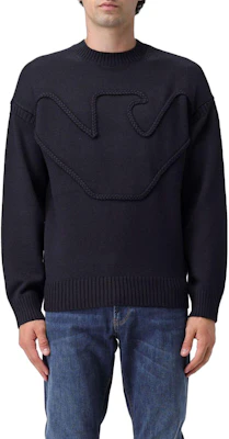 EMPORIO ARMANI 纯色修身圆领毛衣 - 蓝色 6R1MXP-1MMAZ-F961 Lookbook EMPORIO ARMANI 纯色修身圆领毛衣 - 蓝色 6R1MXP-1MMAZ-F961