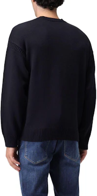 EMPORIO ARMANI 纯色修身圆领毛衣 - 蓝色 6R1MXP-1MMAZ-F961 Shop EMPORIO ARMANI 纯色修身圆领毛衣 - 蓝色 6R1MXP-1MMAZ-F961