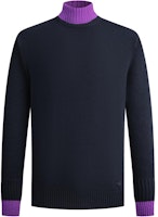 Emporio Armani Solid Color Turtleneck Sweater - Navy Blue. 6R1MY91-MF9Z1-0922 Emporio Armani Solid Color Turtleneck Sweater - Navy Blue. 6R1MY91-MF9Z1-0922