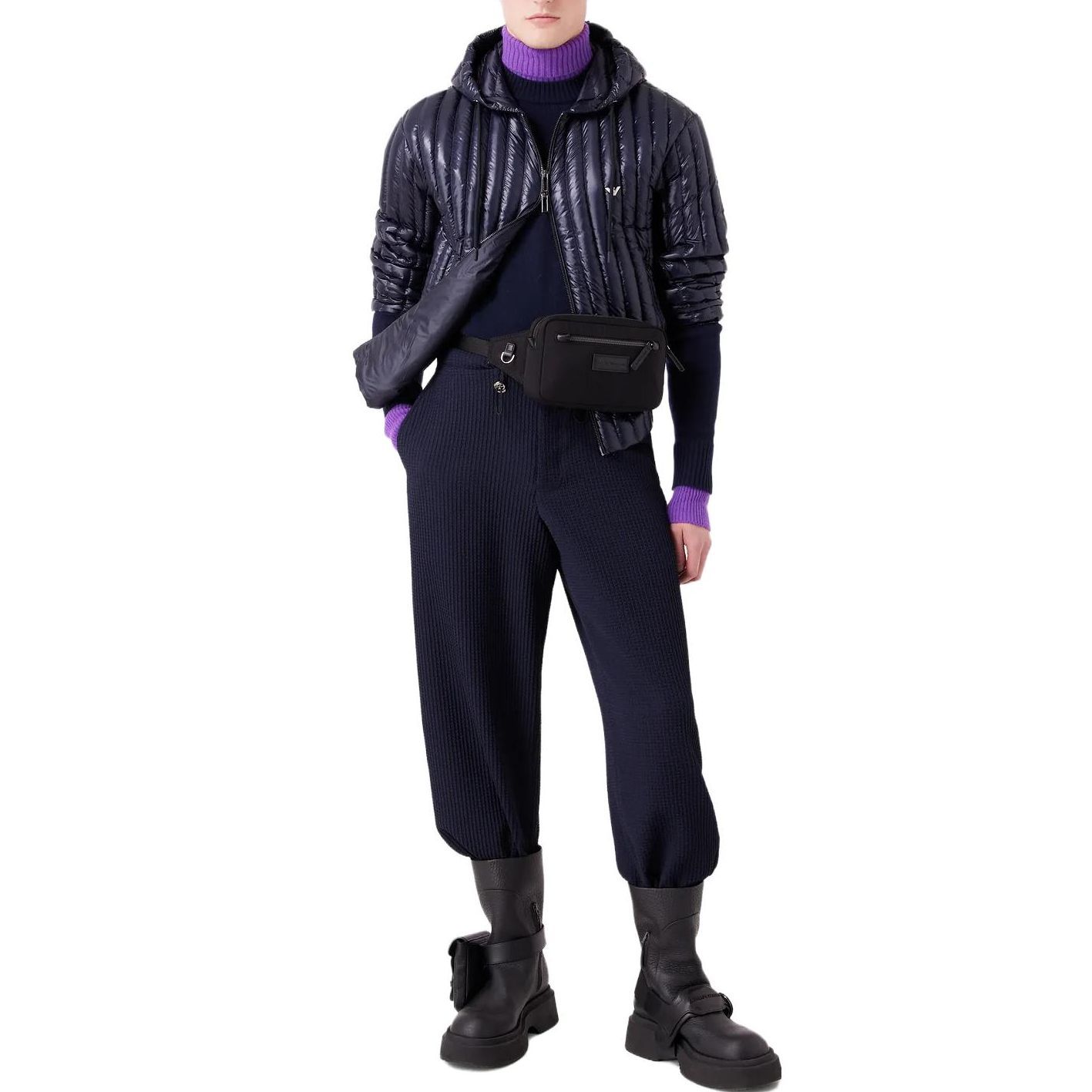 Purchase Emporio Armani Baju Sejuk Leher Tinggi Warna Solid - Biru Navy. 6R1MY91-MF9Z1-0922