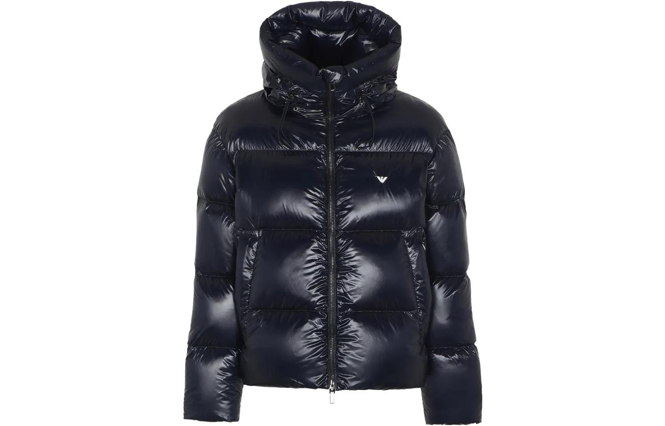 Emporio Armani  Solid Color Zip-Up Hooded Cotton Jacket 6R1B97-1NKZZ-10920