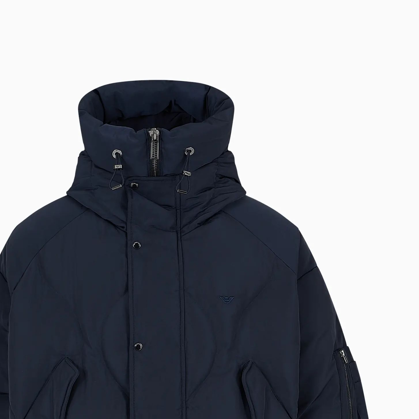 Lookbook EMPORIO ARMANI Chaqueta Sudadera con Capucha de Color Sólido Cremallera. 6R1B93-1NCFZ-0920