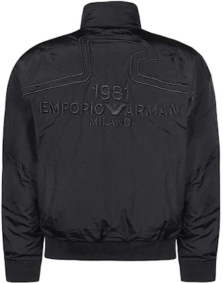 Emporio Armani纯色拉链夹克休闲长袖外套 6R1B75-1NFEZ-0999 Shop Emporio Armani纯色拉链夹克休闲长袖外套 6R1B75-1NFEZ-0999