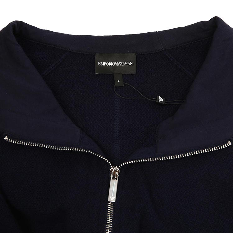 Emporio Armani  Solid Color Zipper Hoodie Jacket - Dark Blue 3K1BV3-1M11Z-0922 圖 5