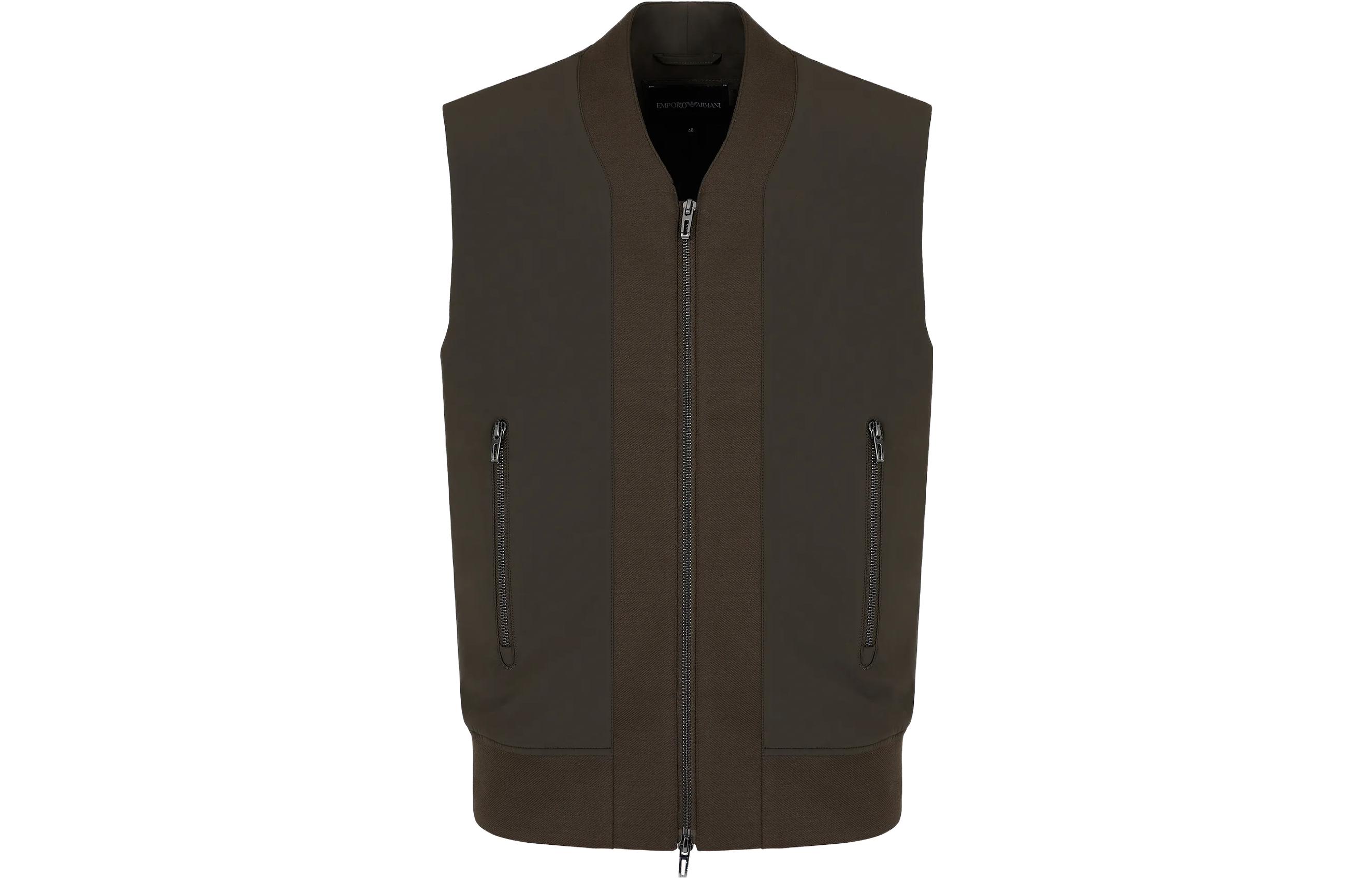 Order EMPORIO ARMANI 军绿色拉链无袖背心 6R1BL41N-GXZ1-0583