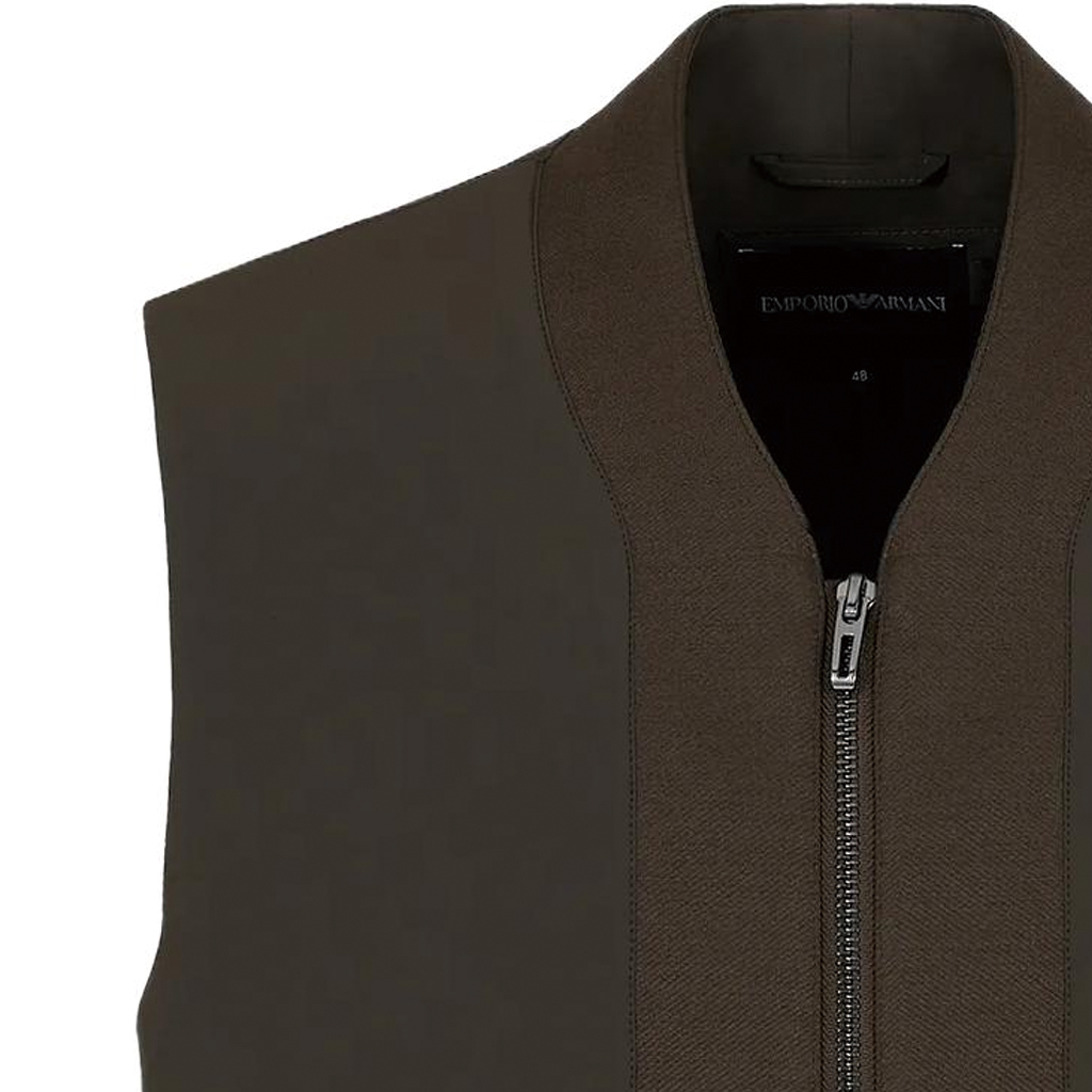 Sizing EMPORIO ARMANI 军绿色拉链无袖背心 6R1BL41N-GXZ1-0583