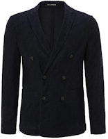 Emporio Armani Solid Double-Breasted Casual Blazer Jacket - Blue 91G410-91D02-922 Emporio Armani Solid Double-Breasted Casual Blazer Jacket - Blue 91G410-91D02-922