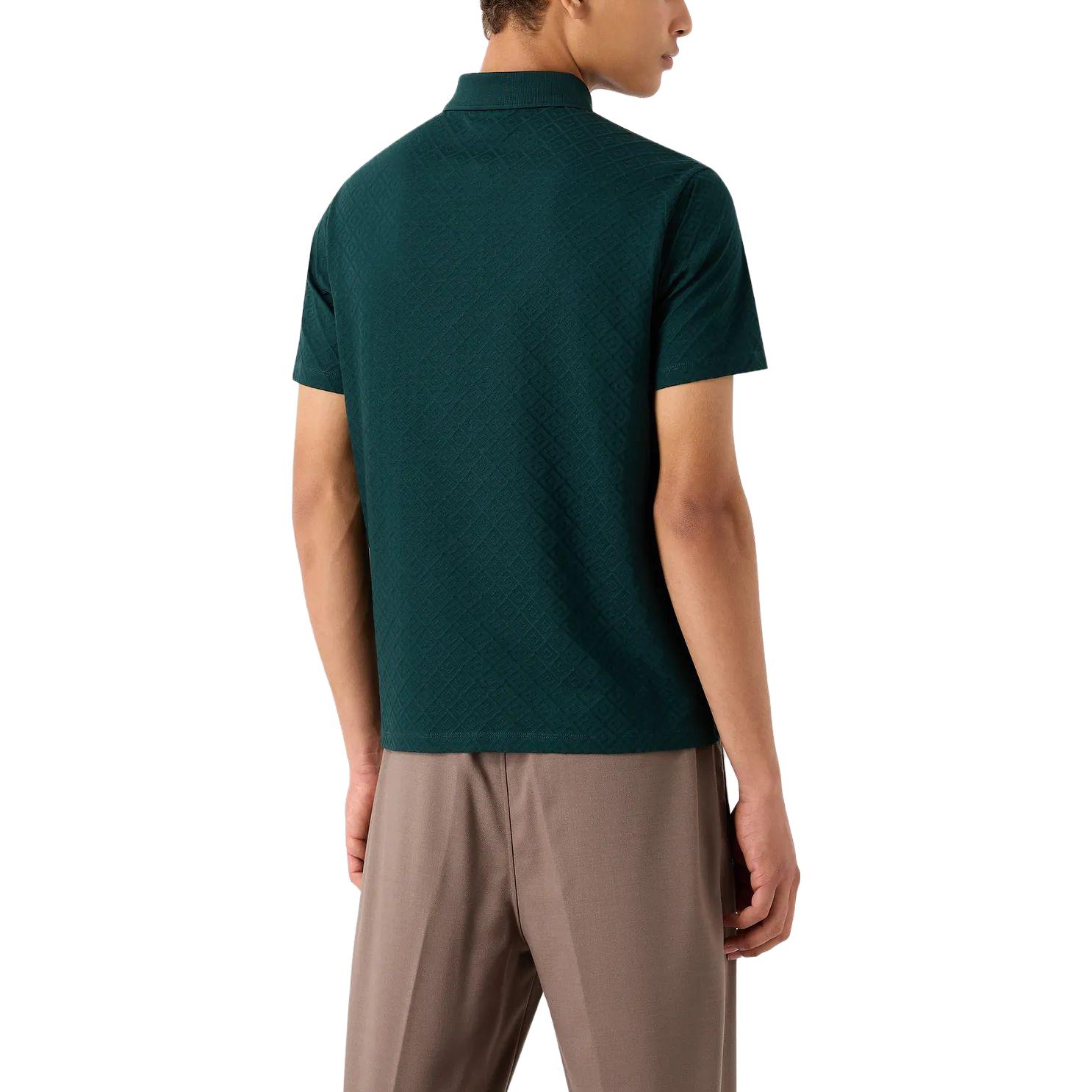 Shop エンポリオアルマーニ ソリッドグリーン 半袖ポロシャツ 6R1F7Q1-J7KZ1-0555