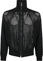 EMPORIO ARMANI Solid High-Neck Zip Cardigan Sweater Navy Blue 3D1MXS-1MQCZ-0920 EMPORIO ARMANI Solid High-Neck Zip Cardigan Sweater Navy Blue 3D1MXS-1MQCZ-0920