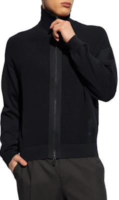 EMPORIO ARMANI Suéter Cárdigan Azul Marino Cuello Alto con Cremallera 3D1MXS-1MQCZ-0920 Shop EMPORIO ARMANI Suéter Cárdigan Azul Marino Cuello Alto con Cremallera 3D1MXS-1MQCZ-0920