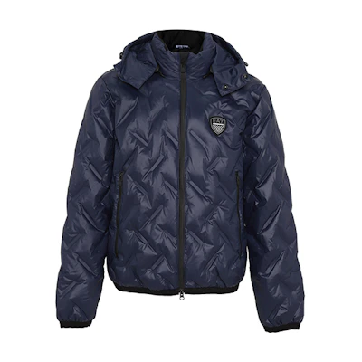 Emporio Armani Solid Hooded Zip Cotton Jacket - Navy Blue. 6LPB64-PN8MZ-1554