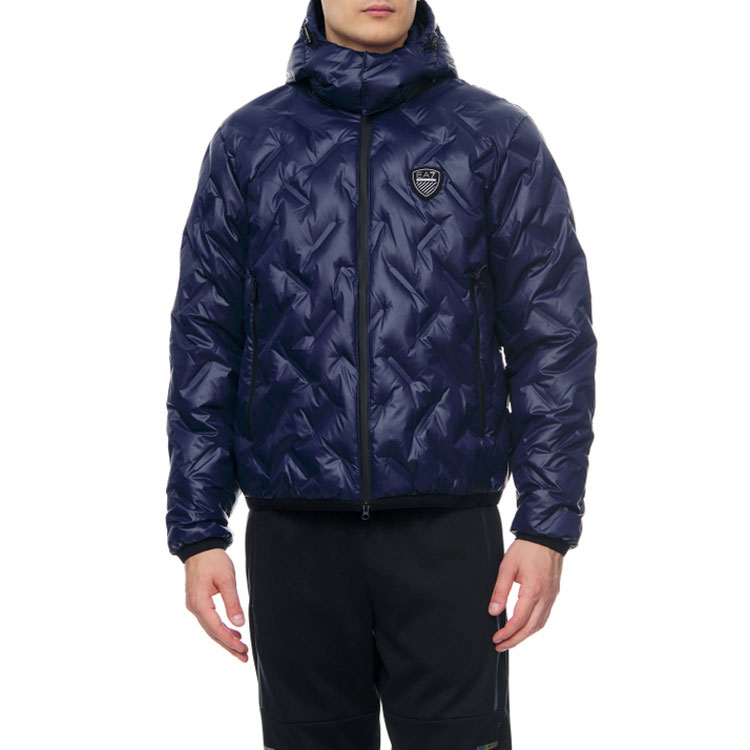 Emporio Armani  Solid Hooded Zip Cotton Jacket - Navy Blue. 6LPB64-PN8MZ-1554 圖 6