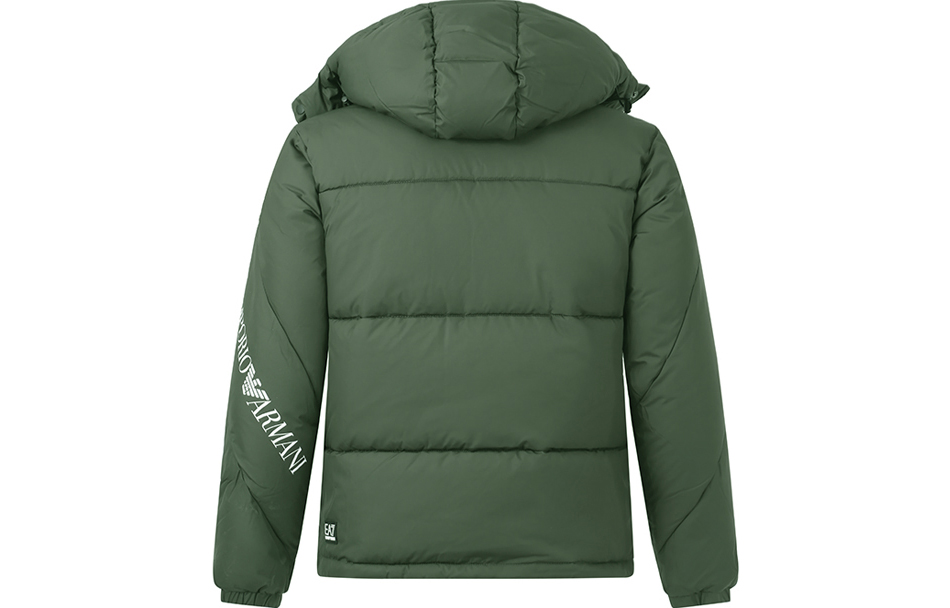 Emporio Armani  Solid Letter Print Quilted Hoodie Jacket Dark Green. 6LPB11-PNADZ-1866 圖 3