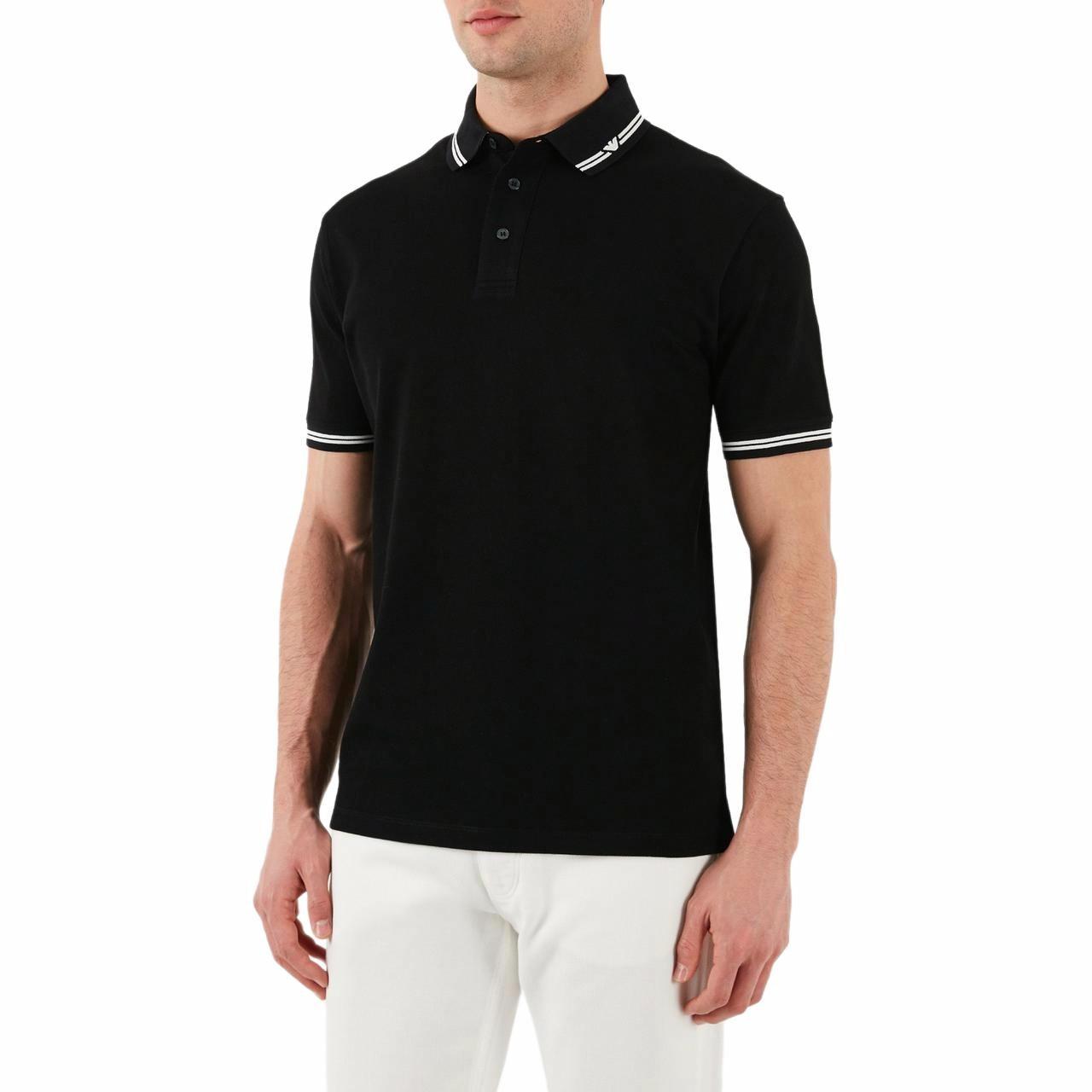 Shop Emporio Armani Baju Polo Hitam Logo Solid. EM000852-AF12955-FC188