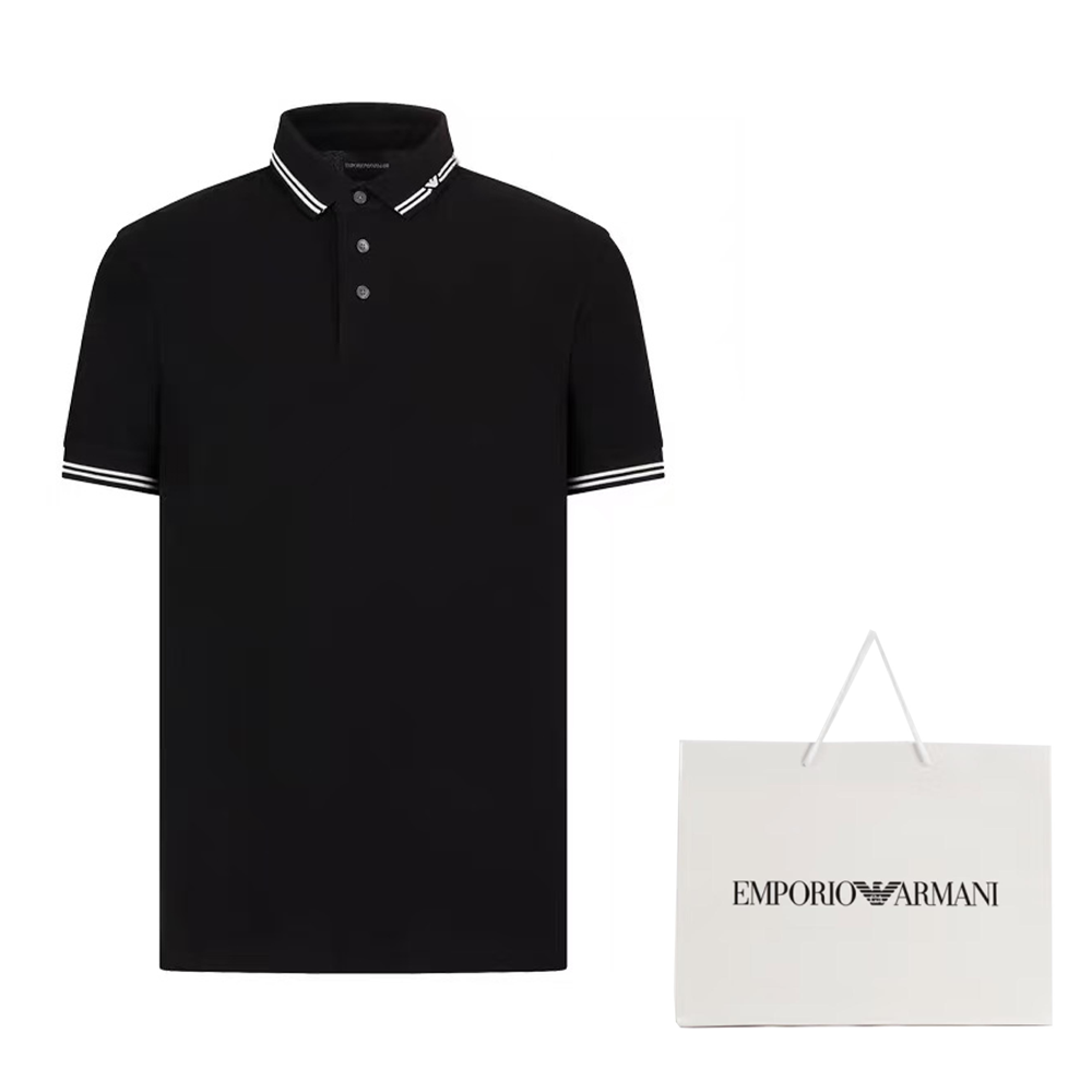 Sizing Emporio Armani Baju Polo Hitam Logo Solid. EM000852-AF12955-FC188