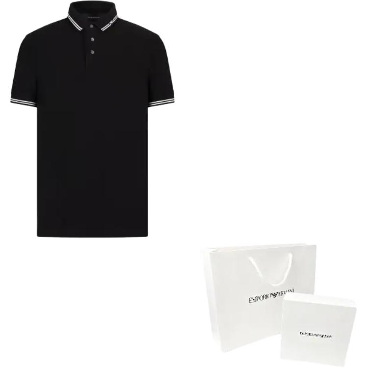 Cheap Emporio Armani Baju Polo Hitam Logo Solid. EM000852-AF12955-FC188