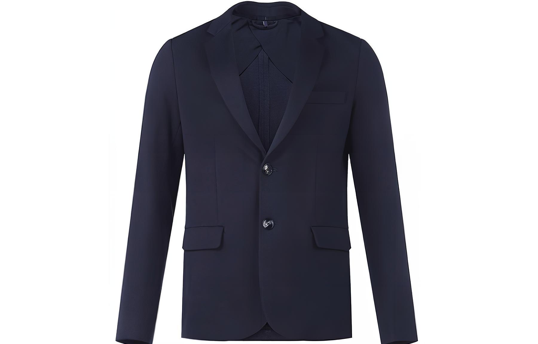 EMPORIO ARMANI  Solid Navy Blue Casual Blazer Jacket. 8N1G81-1JEZZ-0920