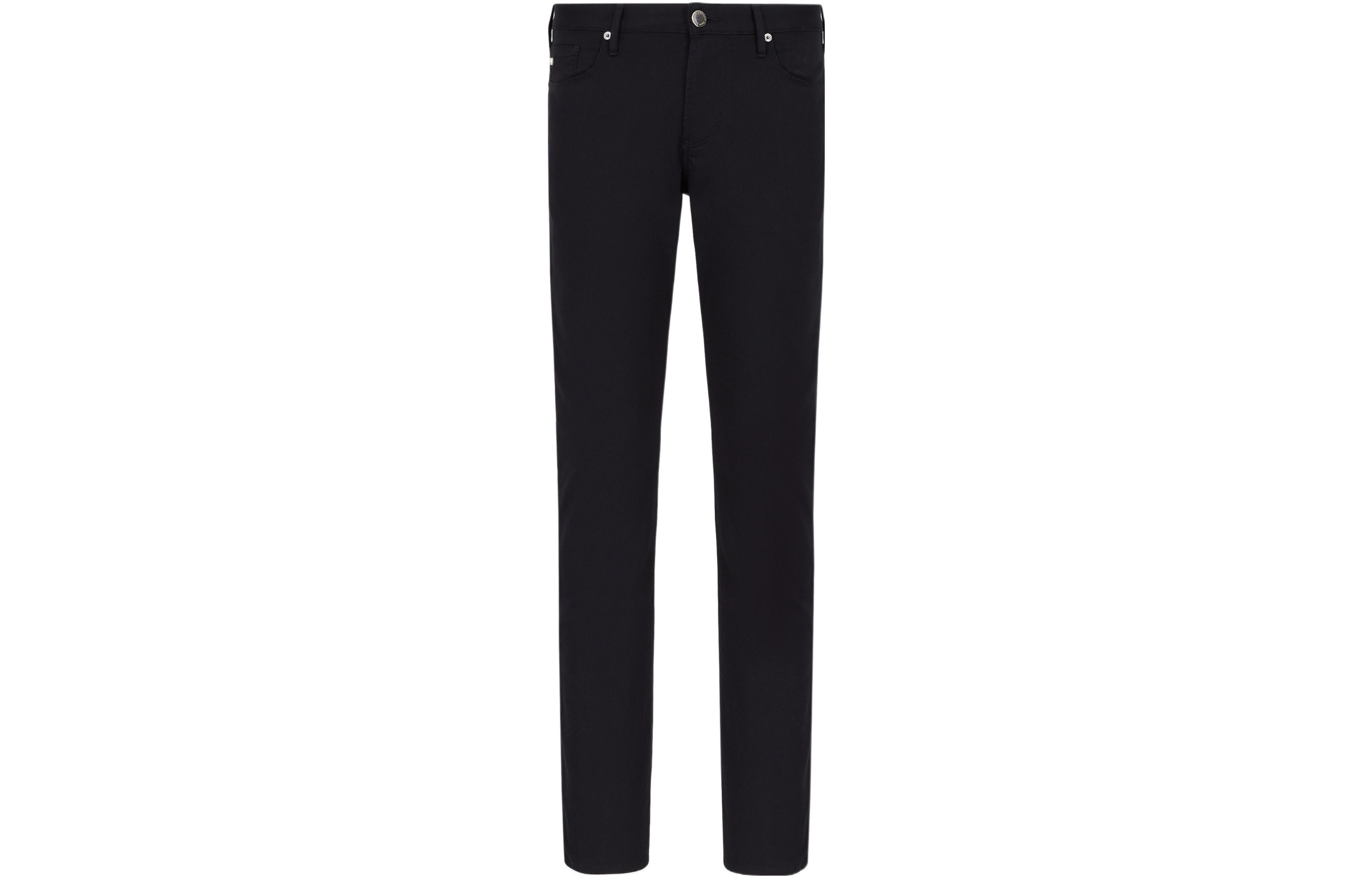EMPORIO ARMANI  Solid Navy Straight-Leg Casual Pants. 8N1J061GN0Z0920