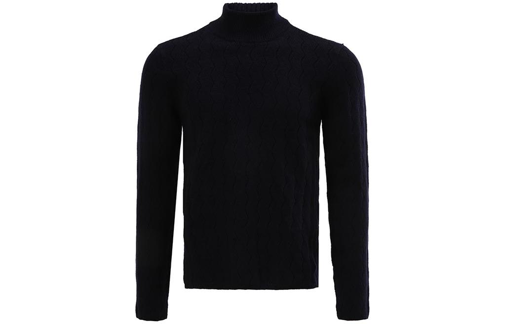 Cheap 엠포리오 아르마니 솔리드 리브 니트 터틀넥 스웨터. 6K1MYE-1MFJZ-0630