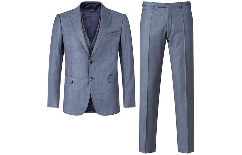EMPORIO ARMANI  Solid Single-Breasted Blazer Suit SS24 - Navy Blue. H41YMT-01514-713