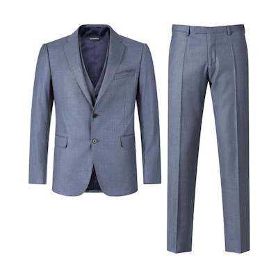 EMPORIO ARMANI Solid Single-Breasted Blazer Suit SS24 - Navy Blue. H41YMT-01514-713
