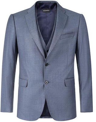 엠포리오 아르마니 솔리드 싱글 브레스티드 블레이저 수트 SS24 - 네이비 블루. H41YMT-01514-713 Lookbook 엠포리오 아르마니 솔리드 싱글 브레스티드 블레이저 수트 SS24 - 네이비 블루. H41YMT-01514-713