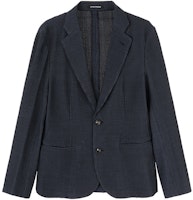 EMPORIO ARMANI Solid Single-Breasted Casual Blazer FW23 - Navy Blue H41G37-E1057-919 EMPORIO ARMANI Solid Single-Breasted Casual Blazer FW23 - Navy Blue H41G37-E1057-919