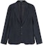 Buy 엠포리오 아르마니 FW23 솔리드 싱글브레스트 캐주얼 블레이저 - 네이비 블루 H41G37-E1057-919