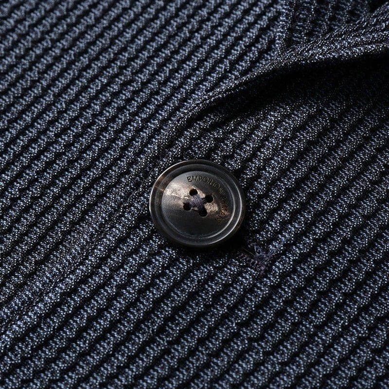 Shop 엠포리오 아르마니 FW23 솔리드 싱글브레스트 캐주얼 블레이저 - 네이비 블루 H41G37-E1057-919
