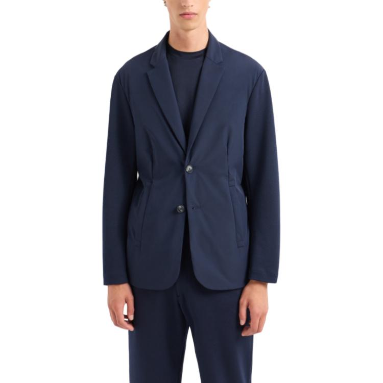 Emporio Armani  Solid Single-Breasted Long-Sleeve Blazer Jacket Blue 6R1G75-1NGXZ-09B3 圖 6