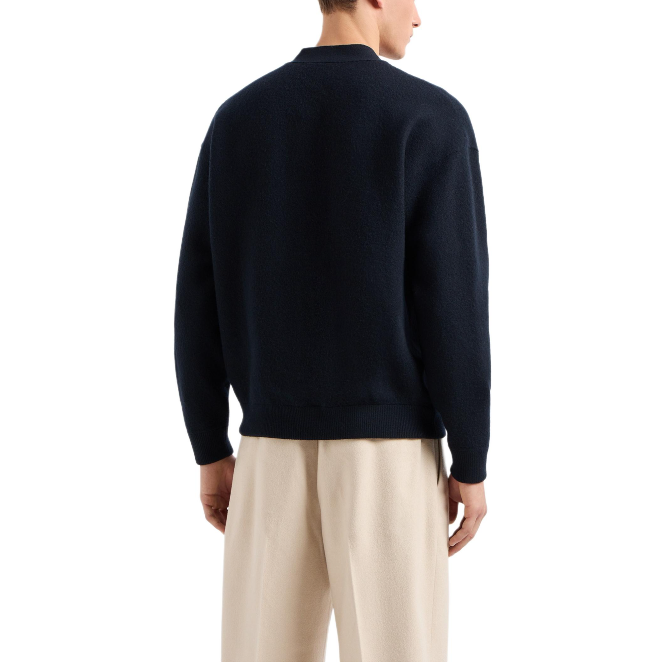 Lookbook Emporio Armani 純色V領針織開襟衫海軍藍 6D1MX6-1MJEZ-0920