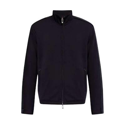 Emporio Armani Solid Zip-Up High-Collar Jacket Black. 3D1M69-1JHSZ-0920