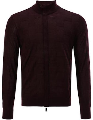 Emporio Armani Solid Zip Neck Sweater Long Sleeve - Dark Brown 6K1BY4-1MFIZ-0820 Buy Emporio Armani Solid Zip Neck Sweater Long Sleeve - Dark Brown 6K1BY4-1MFIZ-0820