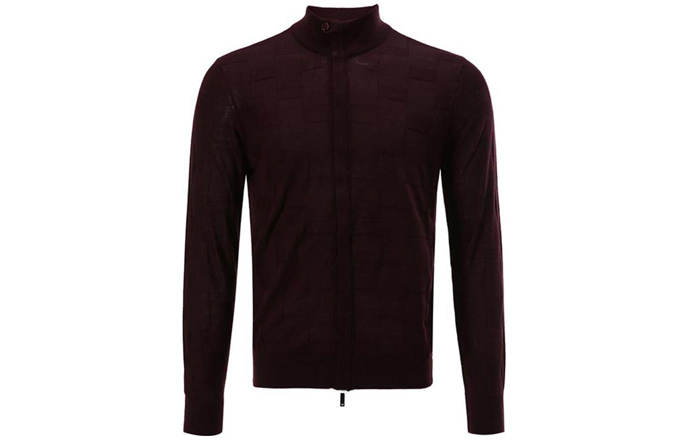 Order Emporio Armani  Solid Zip Neck Sweater Long Sleeve - Dark Brown 6K1BY4-1MFIZ-0820