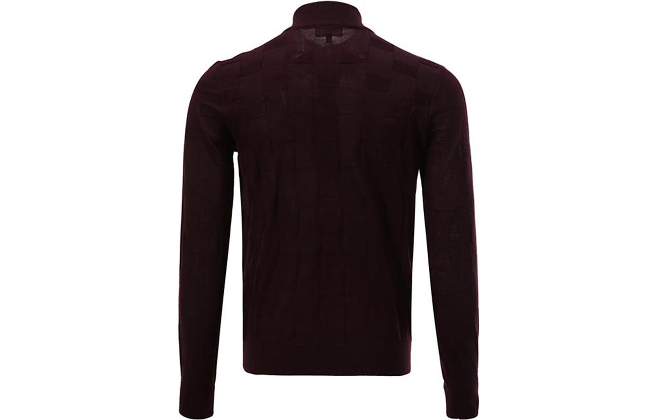 Lookbook Emporio Armani  Solid Zip Neck Sweater Long Sleeve - Dark Brown 6K1BY4-1MFIZ-0820
