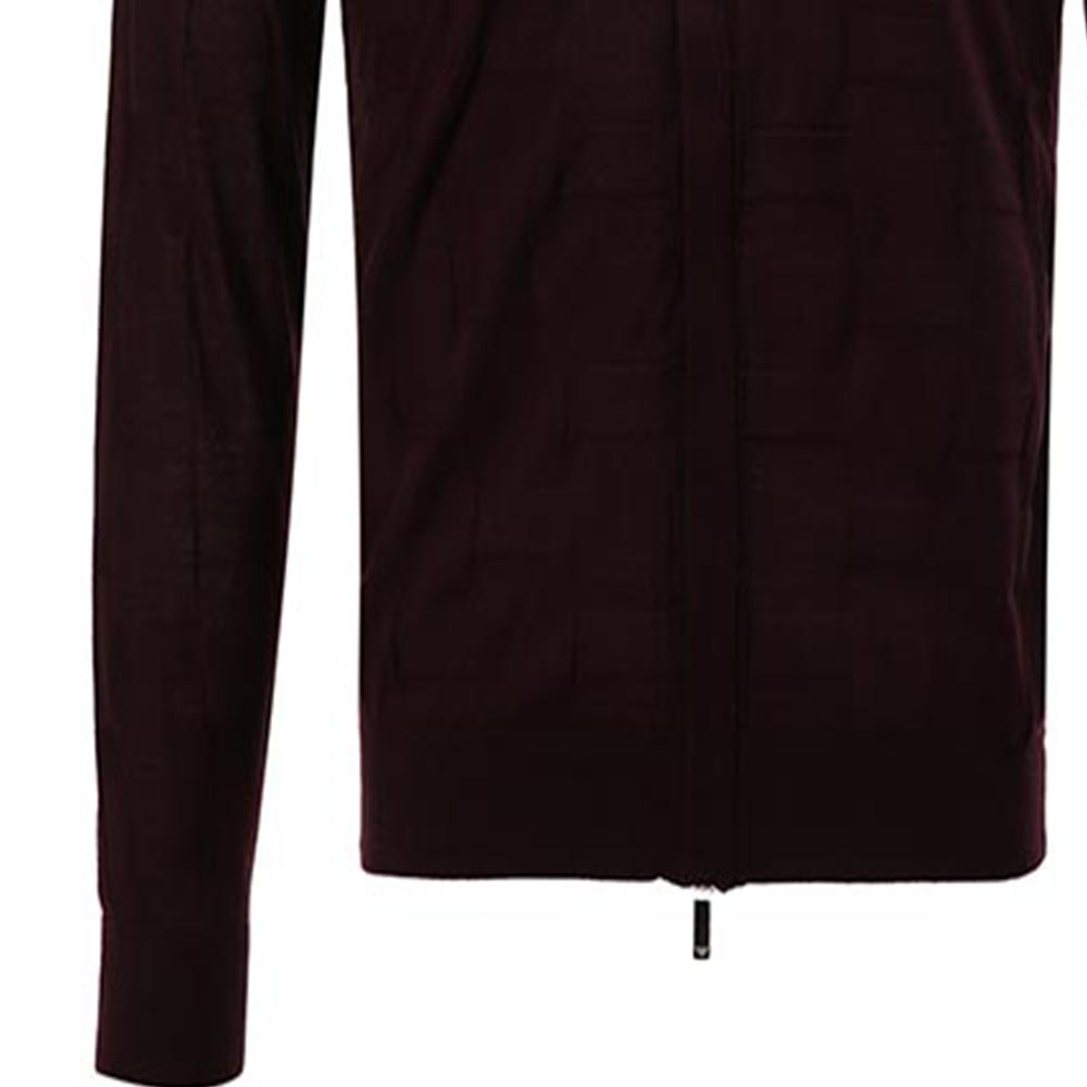 Shop Emporio Armani  Solid Zip Neck Sweater Long Sleeve - Dark Brown 6K1BY4-1MFIZ-0820