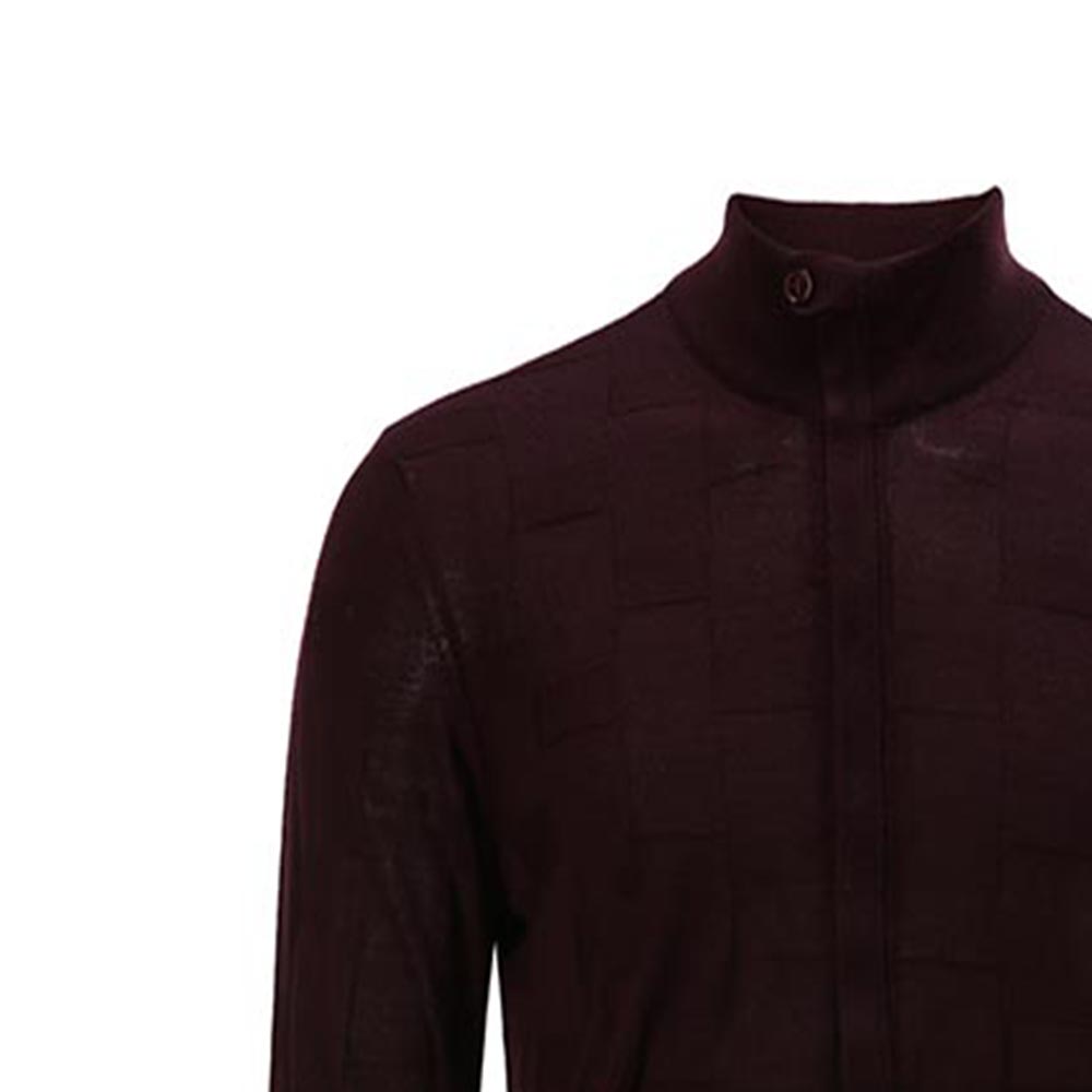 Purchase Emporio Armani  Solid Zip Neck Sweater Long Sleeve - Dark Brown 6K1BY4-1MFIZ-0820