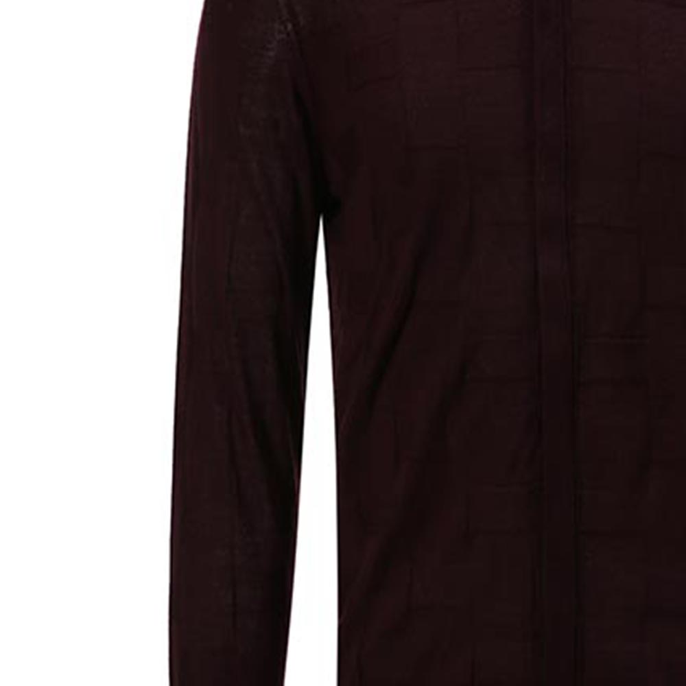 Details for Emporio Armani  Solid Zip Neck Sweater Long Sleeve - Dark Brown 6K1BY4-1MFIZ-0820