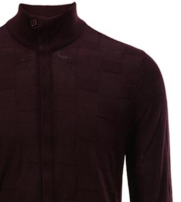 Emporio Armani Solid Zip Neck Sweater Long Sleeve - Dark Brown 6K1BY4-1MFIZ-0820 Cheap Emporio Armani Solid Zip Neck Sweater Long Sleeve - Dark Brown 6K1BY4-1MFIZ-0820