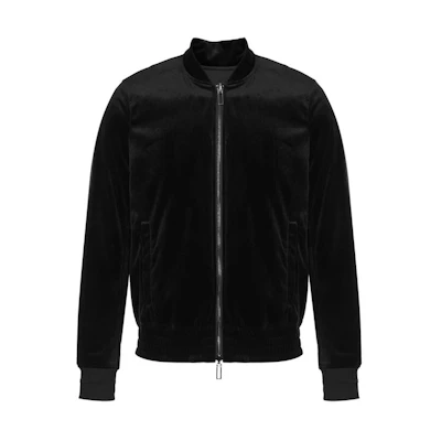 EMPORIO ARMANI SS22 Black Baseball Collar Zip Jacket 6Z1BP7-1NGLZ-0999