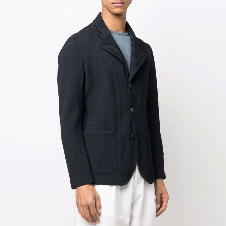 Shop Emporio Armani SS22 海军蓝单排扣休闲夹克 I1G57-0I142-0922