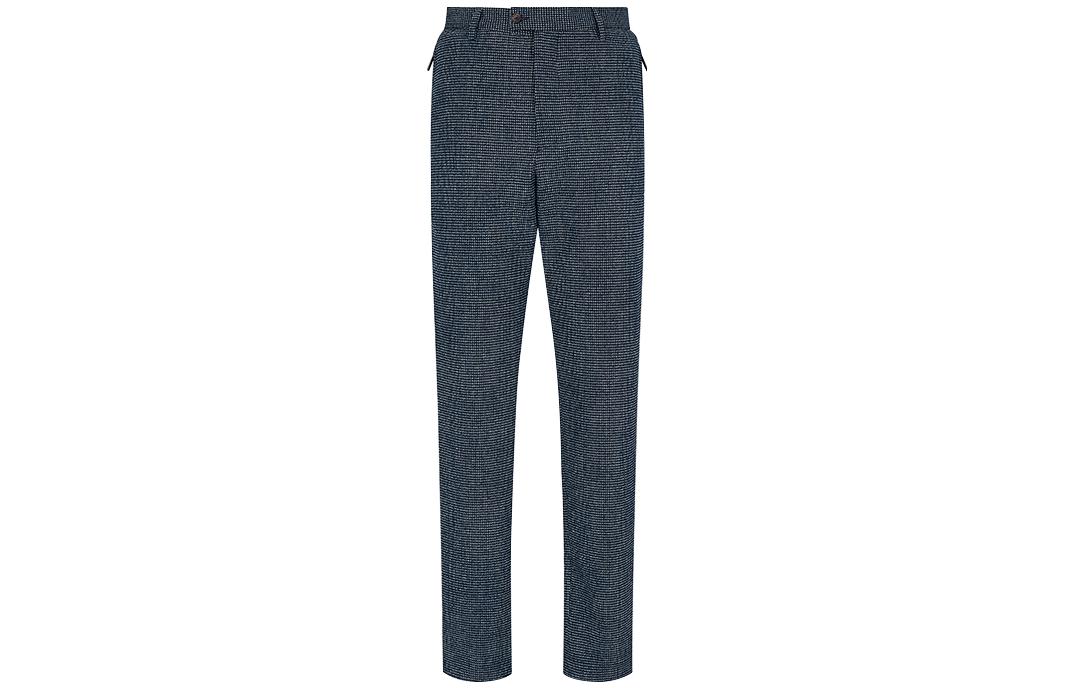 Order Emporio Armani 2022春夏格纹皱布直筒休闲裤海军蓝 I1P820I1463-918