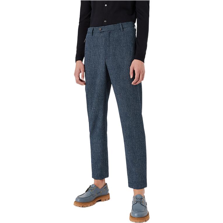 Purchase Emporio Armani 2022春夏格纹皱布直筒休闲裤海军蓝 I1P820I1463-918