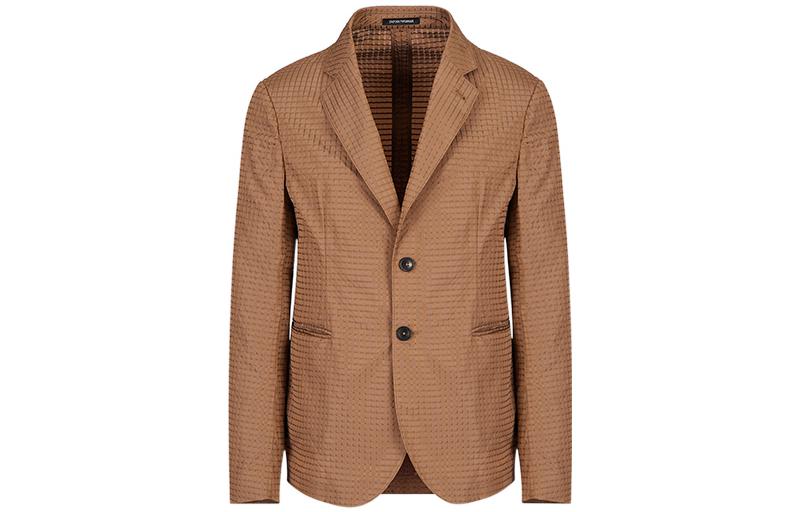 Order EMPORIO ARMANI SS22 深棕格紋單排扣西裝外套 I1G870I-1430-119
