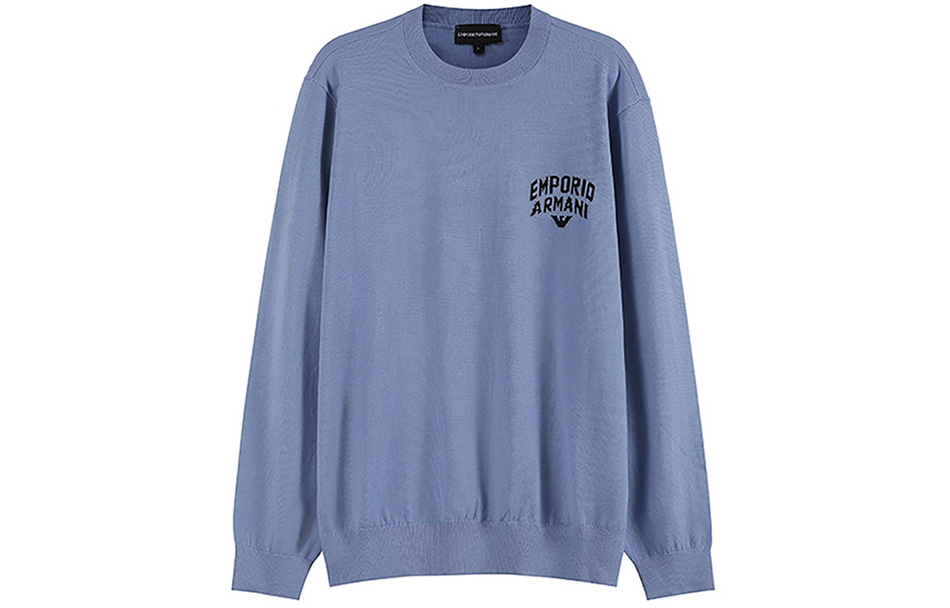 Emporio Armani  SS23 Logo Crewneck Long Sleeve Sweater. 3R1MX9-1MDZZ-F735