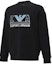 Shop EMPORIO ARMANI SS23 Logo Print Pullover Sweatshirt Black 3R1MBT-1JHSZ-09K4
